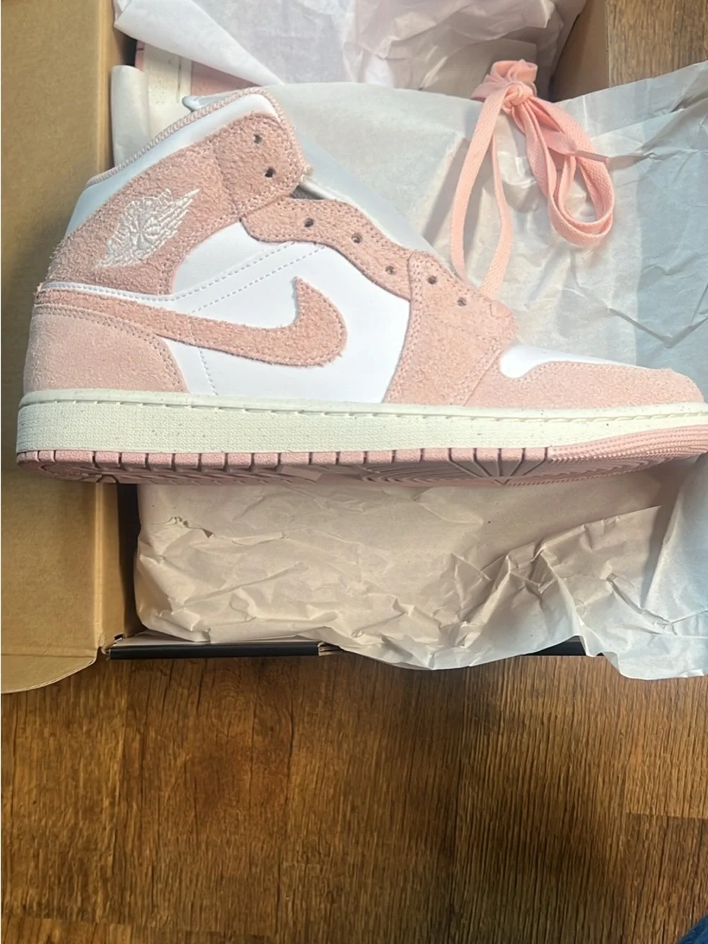Nike Women's High-Top Sneakers in Pink and White